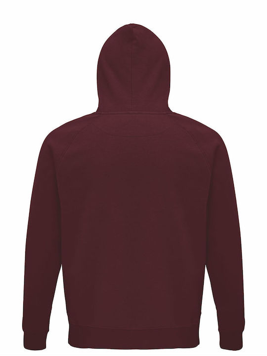 Hoodie Unisex, Organic " Wish you Were BEER ", Burgundy