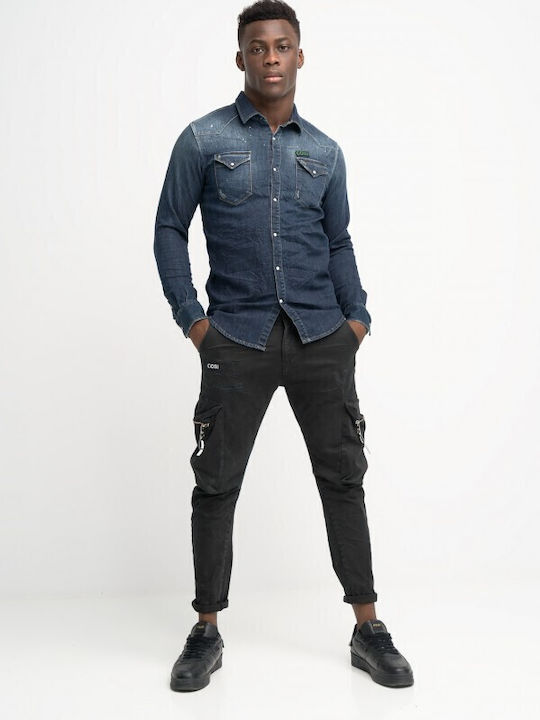 COSI JEANS LENNO 1 W21 DARK DENIM SHIRT - TZHN