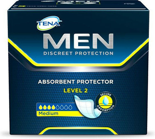 Tena Men Absorbent Protector Level 2 Ανδρικές Σερβιέτες Ακράτειας Κανονικής Ροής 4 Σταγόνες 10τμχ