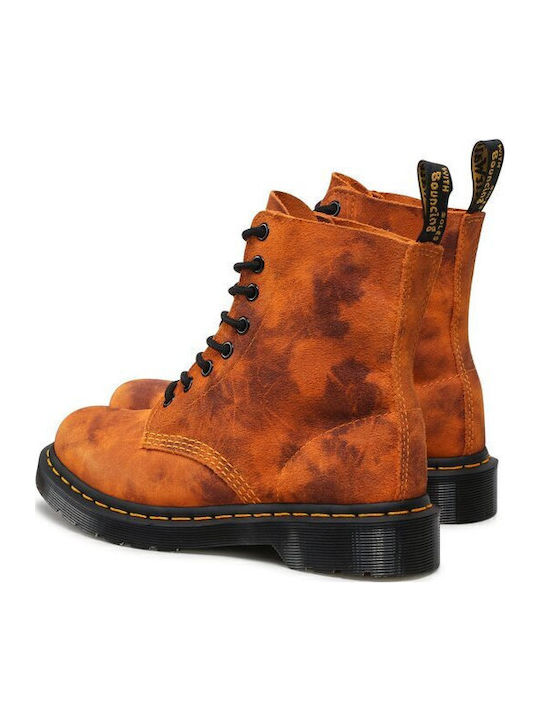 1460 Pascal Leder Stiefeletten Damen Orange