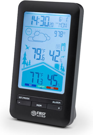 First Austria FA-2461-7 Wireless Digital Weather Station Wall Mounted Black