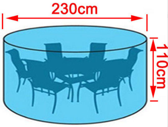 Waterproof Dining Table Cover 230x230x110cm in Black Color