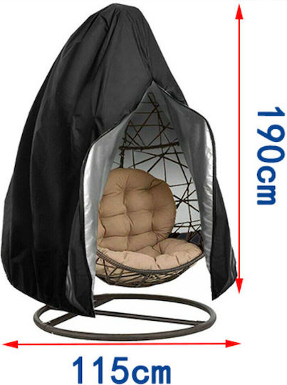 Waterproof Protective Garden Swing Cover 115x115x190cm in Black Color