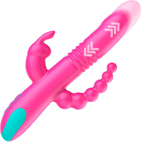 Dream Love Happy Loky Donald Vibrator G-Punkt mit Fernsteuerung dreifache Stimulation 24,5cm Fuchsien