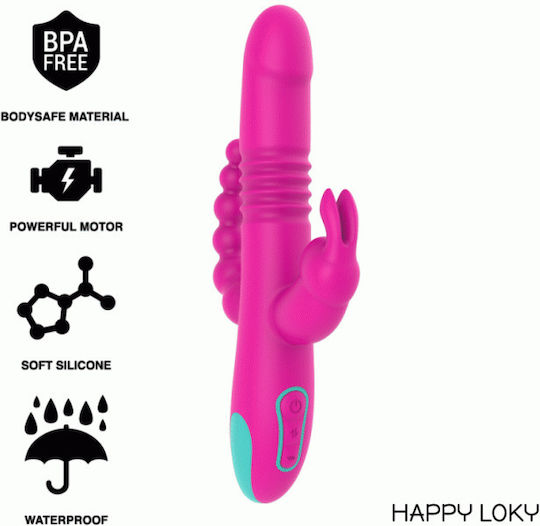 Dream Love Happy Loky Donald Vibrator G-Punkt mit Fernsteuerung dreifache Stimulation 24,5cm Fuchsien