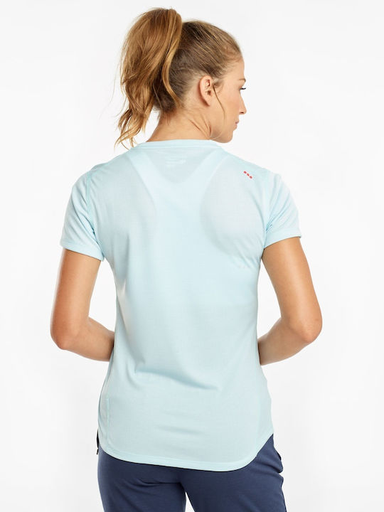 Saucony Damen Sport T-Shirt Hellblau SAW800283-WS