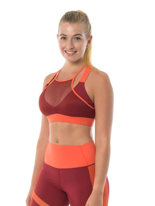 Sheer Women's Sports Bra without Padding Red