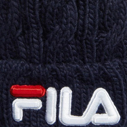 Pom Pom Beanie Ανδρικός Σκούφος Πλεκτός σε Navy Μπλε χρώμα