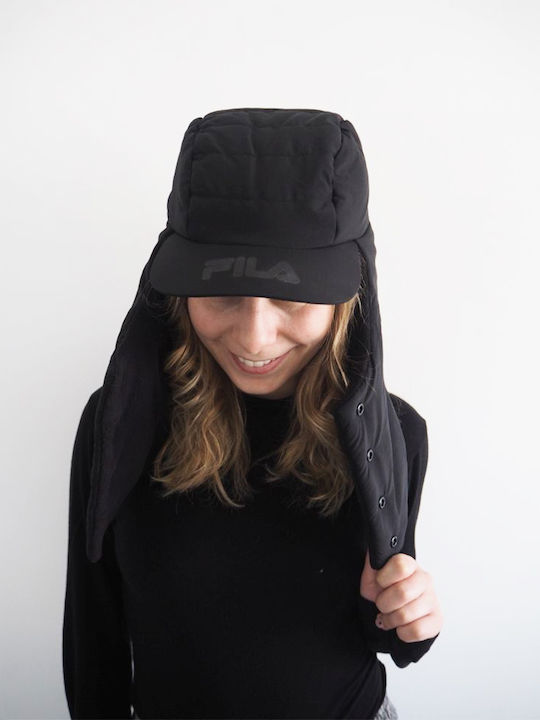 Quilted Puffer Balaclava Beanie Full Face Beanie in Black color