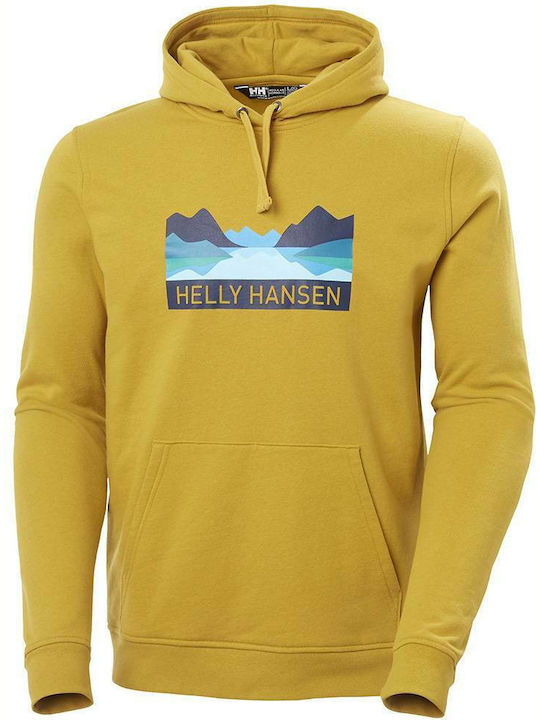 Helly Hansen Nord Herren Sweatshirt mit Kapuze und Taschen Gelb