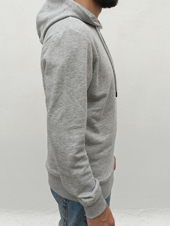 Jack & Jones Ανδρικό Φούτερ με Κουκούλα Light Grey Melange