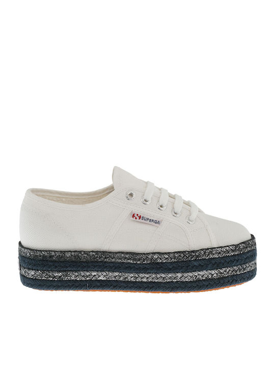 Superga 2790 Cotcolorpew Stoff Damen Espadrilles in Weiß Farbe