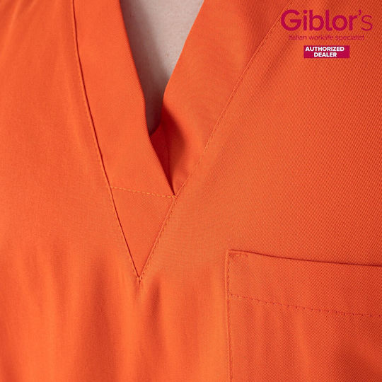 Giblor's Jason Unisex Bluză medicală Portocaliu Bumbac