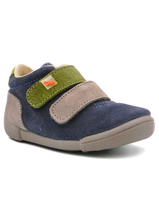 Vulladi Kids Suede Boots with Hoop & Loop Closure Blue