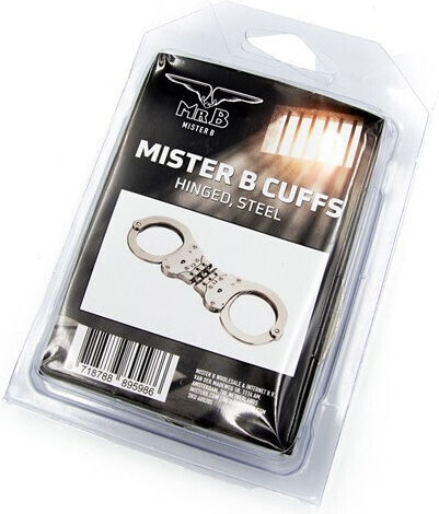 Mister B Hinged Steel Cuffs Χειροπέδες Silver