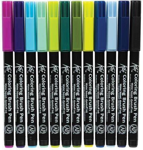 Sakura Koi Watercolor Brush Pen Design Markers Multicolour 24pcs