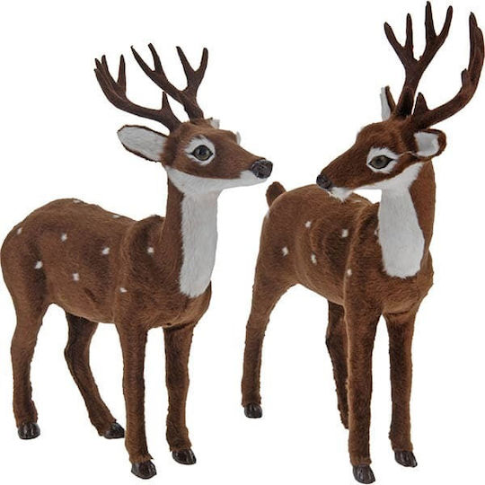 JK Home Decoration Weihnachtliche Kunststoff Figur Hirsche Höhe 26cm (Μiverse Designs)