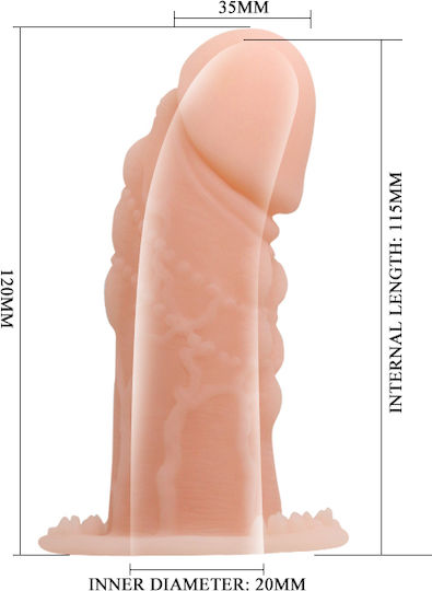 Baile Wolftooth Sleeve Penis-Verlängerung Fleisch 12cm