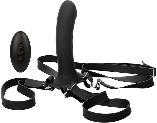 Calexotics Her Royal Gurtzeug mit Dildo 16.5cm und Vibration in Schwarz Farbe