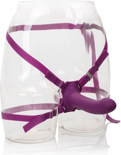 Calexotics Me2 Rumbler Harness με Dildo 16.5cm και Δόνηση σε Μωβ Χρώμα