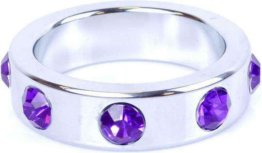 Boss Of Toys Metal Cock Ring with Purple Diamonds Large