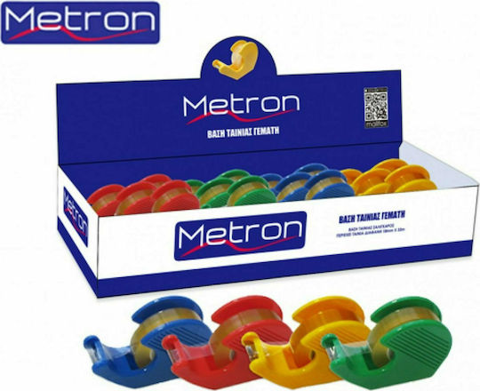 Metron Βάση για Σελοτέιπ Σαλίγκαρος (4 Χρώματα) 18mm x 33m Πολύχρωμο
