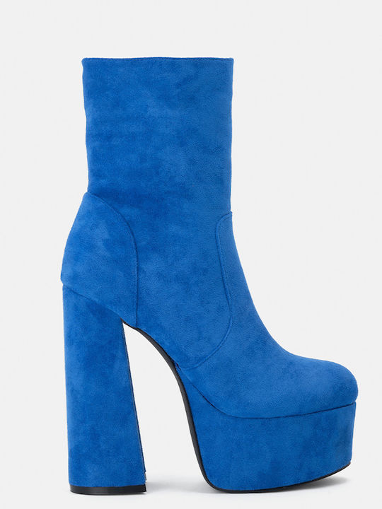 Wildleder Stiefeletten Damen Blau