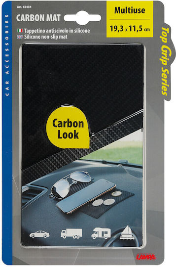 Lampa Anti-slip Surface Dashboard Carbon Look Mat 193x115mm Car Mobile Mount with Anti-Slip Surface Black