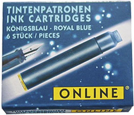 Online Online 6 Ανταλλακτικά Μελάνια για Πένα Royal Blue