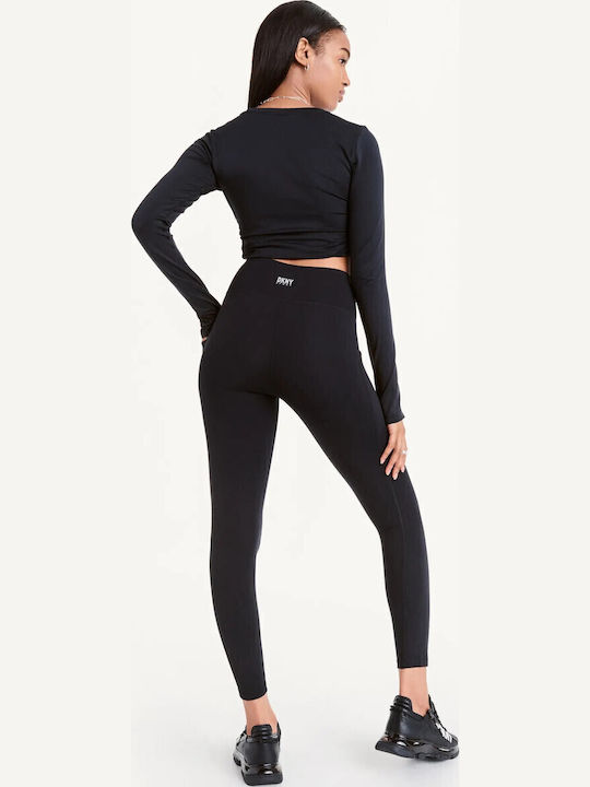 Balance Schulung Frauen Gekürzt Leggings Hochgeschnitten Schwarz