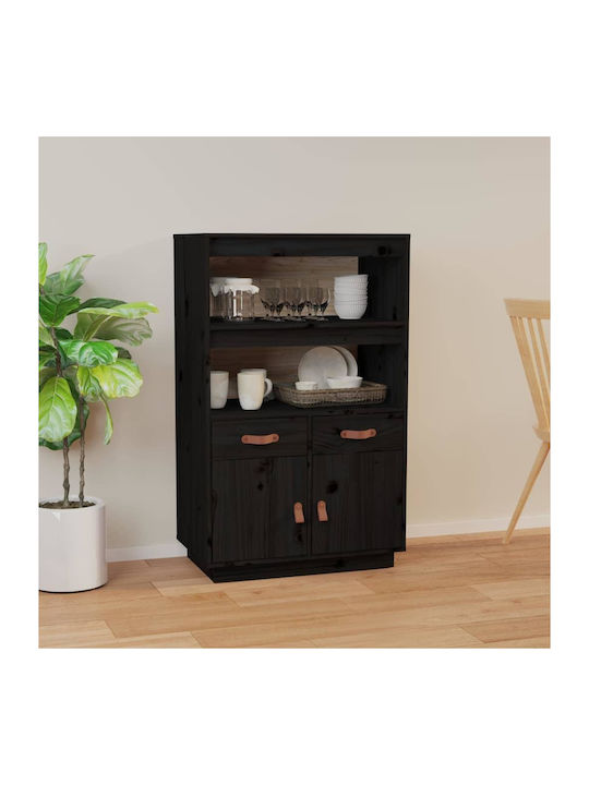 Wooden Buffet with Drawers Black L67xW40xH108.5cm