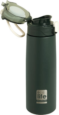 Ecolife Thermos Flasche Thermosflasche Rostfreier Stahl BPA-frei Dark Green 550ml mit Mundstück