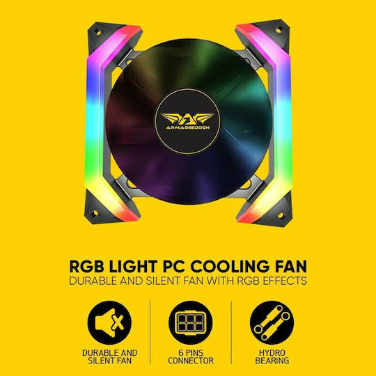 Armaggeddon TX SPY-14 Case Fan 140mm (1100rpm / 31.34cfm) with ARGB Lighting and 6-Pin Connection