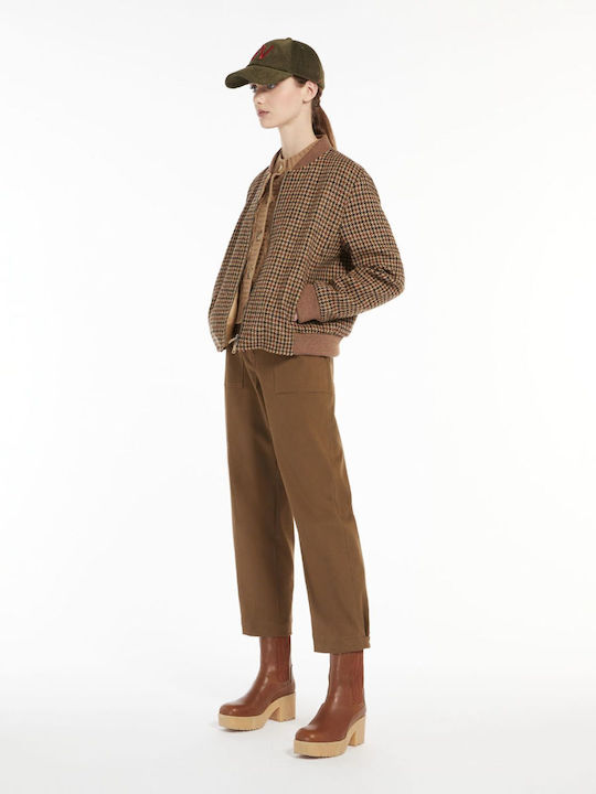 WEEKEND MAX MARA EROS COTTON DRILL PANTS TOBACCO / TOBACCO