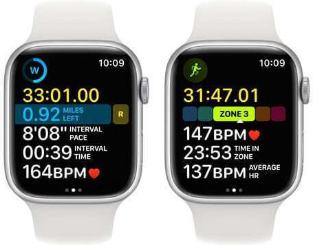 Apple Watch Series 8 Aluminium 45mm Waterproof with Heart Rate Monitor (Silver with White Sport Band)