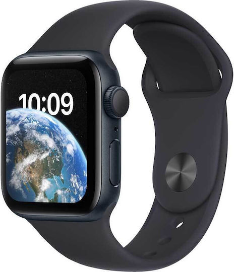Apple Watch SE 2022 Aluminium 40mm Waterproof with Heart Rate Monitor (Midnight with Midnight Sport Band)