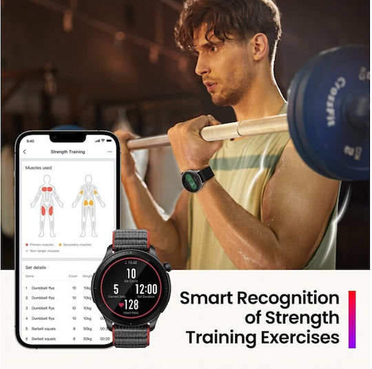 Amazfit GTR 4 46mm Waterproof Smartwatch with Heart Rate Monitor (Black)