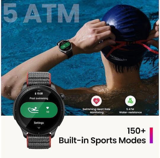 Amazfit GTR 4 46mm Waterproof Smartwatch with Heart Rate Monitor (Black)