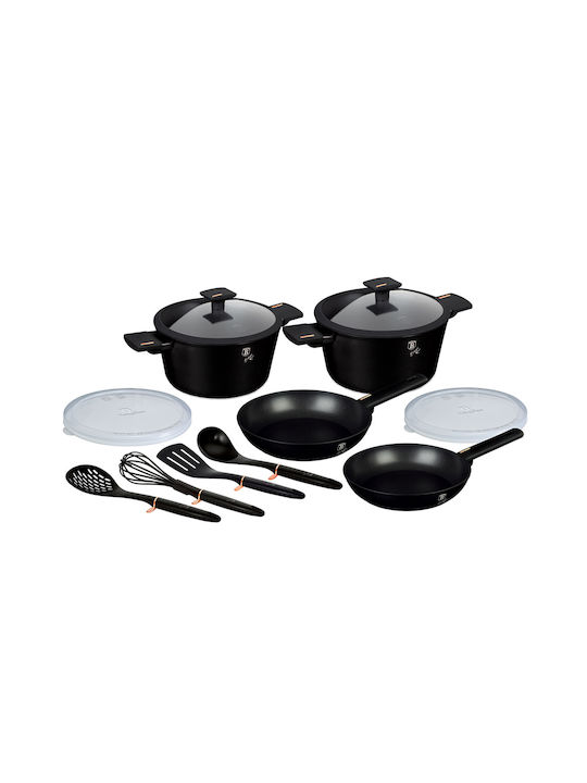 Berlinger Haus Monaco Collection Cookware Set Made of Aluminum Black with Non-stick Interior Coating 4 Pieces