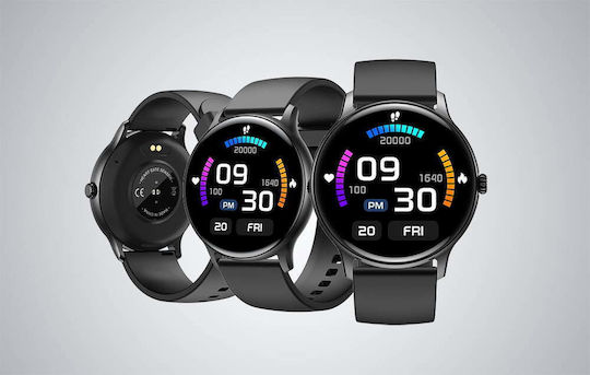 Colmi I10 Stainless Steel 44mm Smartwatch with Heart Rate Monitor (Black)