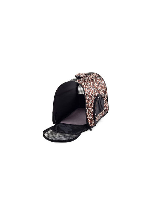 Animal Print Cat Carrier Bag 48x23.5x29.5cm Brown