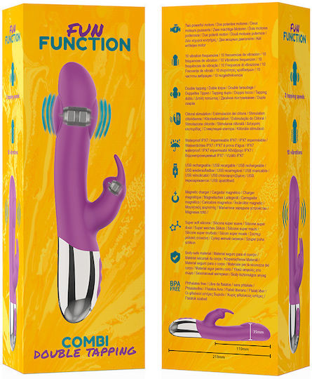 Dream Love Fun Function Combi Double Tapping Δονητής Rabbit 21cm Purple