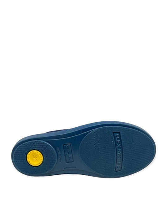 Suede Παιδικά Μποτάκια με Κορδόνια Navy Μπλε