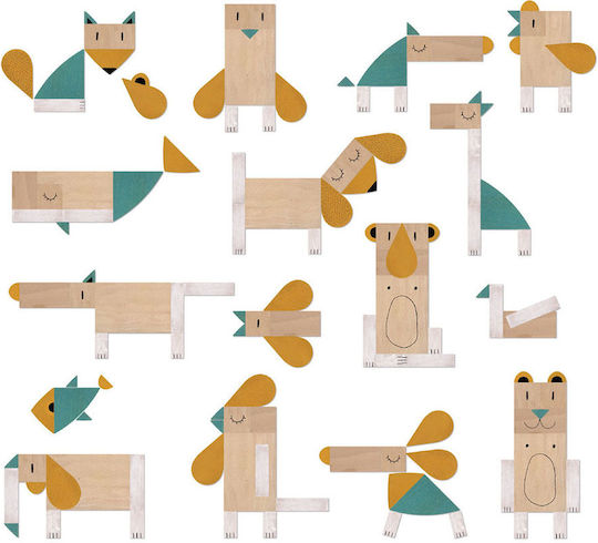 Londji Παιχνίδι Κατασκευών Ξύλινo The Fox And The Mouse για Παιδιά 3+ Ετών