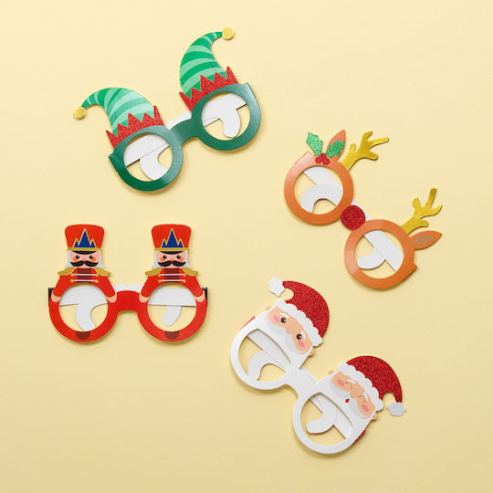 Paper Christmas Glasses 8pcs