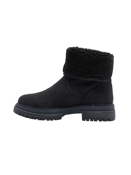 Roxy Suede Women's Ankle Boots with Fur Black