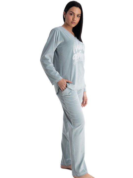 Rachel Set Winter Women's Pajamas Turquoise