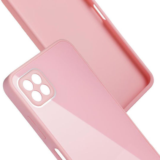 iNOS Glass Back Cover Πλαστικό Ροζ (Galaxy A22 5G)