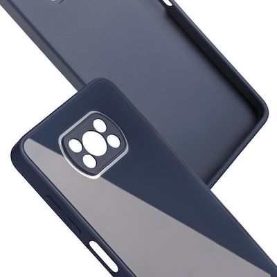 iNOS Glass Synthetic Back Cover Dark Blue (Poco X3 NFC / X3 Pro)