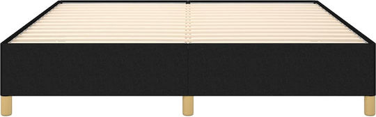 Double Bed Mattress Topper Upholstered with Fabric Black for Mattress 160x200cm